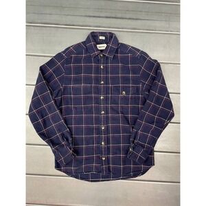 Taylor Stitch‎ Flannel Button Up Shirt Mens 38 Blue Plaid Casual Long Sleeve